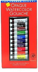 Sennelier The French School Opaque Watercolor Gouache Tube Sets (Set of 10 In Case with Brush) 1