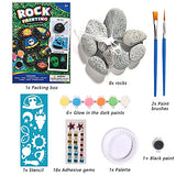 Eduzoo Rock Painting Kit for 4-12 Year Kids, Glow in The Dark Art and Craft Kit, Space DIY Supplies with , Gift for Girls and Boys, Weather Resistant, Kids Paint Craft Kit