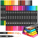 Markers for Adult Coloring, Coloring Pens for Adult Coloring Books, Dual Tip with Brush and Fine Tip for Adult Teen Kids Coloring Journaling Taking Bullet Lettering Drawing (36 Colors Set)