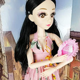 EVA BJD 57cm 22 Inch Doll Jointed Dolls - Including Clothes with Wig, Shoes,Accessories for Girls Gift (Holiday Wear-Pink)