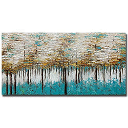 Yotree Paintings, 24x48 Inch Paintings Oil Hand Painting Tree of Life Painting 3D Hand-Painted On Canvas Abstract Artwork Art Wood Inside Framed Hanging Wall Decoration Abstract Painting
