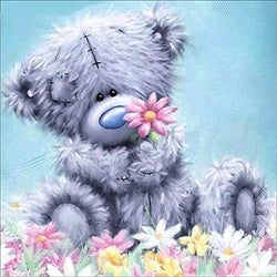 DIY 5D Diamond Painting by Number Kits, Cute Bear Embroidery Painting Cross Stitch Arts Craft Canvas Wall Decor 11.8 x 11.8 inch