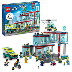 LEGO City Hospital 60330 Building Kit with Ambulance and Rescue Helicopter for Kids Aged 7 and up (816 Pieces)