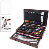 147 Piece Deluxe Art Set,Art Kit for Drawing & Painting,Colored Pencils,Oil Pastel,Art Supplies with Wooden Box for Kids,Teens & Adults