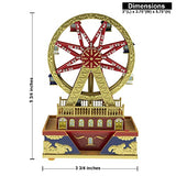 Clever Creations Christmas Mini Ferris Wheel Music Box, LED Light Show Musical Decoration