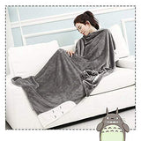 KINOMOTO Anime Cosplay Flannel Cloak Cape Hoodies Coat Daily Nap Throw Shawls Blanket Quilt (Totoro(63x43 inch))