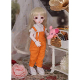Fbestxie 1/6 BJD Doll 26CM /10.2Inch Height Ball Jointed SD Dolls Wig Shoes Clothes Hair Hat Eyes Makeup with Gift Box,B
