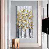 Yotree Paintings - 24x48 Inch 3D Oil Paintings on Canvas Abstract Wall Art Wall Decoration Wood Inside Framed Hanging Ready to Hang