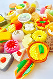 30 PCs Joanna Reid  Collectible Set of Adorable Puzzle Sweet Dessert Food Cake Erasers for Kids - No Duplicates - Puzzle Toys Best for Party Favors-Treasure Box Items for Classroom