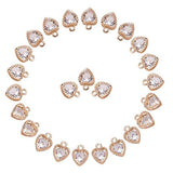 PH PandaHall 1Bag About 100 Pcs Cubic Zirconia Alloy Heart Shape Charms Sets for Jewelry Making