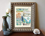 Life Is An Adventure, I Will Instruct and Teach You in the Way You Should Go, Psalm 32:8, Christian Unframed Art Print, Classic Vintage Antique Van Bible Verse Scripture Gift, 8x10 inches