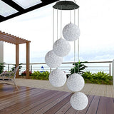 Topspeeder Color Changing Solar Power Wind Chime Spiral Spinner Crystal Ball Wind Mobile Portable
