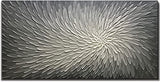 Amei Art,30x60 Inch Abstract Flower Textured Oil Paintings 3D Hand-Painted Elegant Grey Wall Art on Canvas wood Inside Framed Wood Inside Framed Ready to Hang