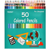 Rarlan Colored Pencils Bulk, Pre-sharpened Colored Pencils for Kids, 50 Assorted Colors, Pack of 2, 100 Count Coloring Pencils