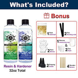 Magicdo Epoxy Resin Kit Crystal Clear Casting and Coating Resin Kit for Beginners River Table Tops Art Casting Resin Jewelry Projects, DIY,Tumbler Crafts, Molds, Art Painting(32oz)