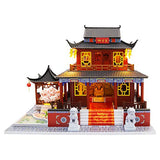 Roroom Dollhouse Miniature with Furniture,DIY 3D Wooden Doll House Kit Chinese Style Plus with Dust Cover and Music Movement,1:24 Scale Creative Room Idea Best Gift for Children Friend Lover