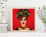 5D Diamond Painting African American, Paint with Diamonds DIY Diamond Art African American Exotic Woman Sexy, Diymood painting by Number Kits Full Drill Rhinestone for Home Wall Decor 12x12inch