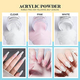 Morovan Acrylic Nail Kit,Acrylic Powder and Liquid Monomer Set with Acrylic Nail Brush Glitter Nail Tips and Other Basic Nail Art Decoration Supplies for Acrylic Nails Extension Beginner kit