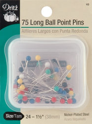 Dritz 75-Piece Long Ball Point Pins, 1-1/2-Inch