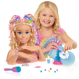 Barbie Tie-Dye Deluxe 22-Piece Styling Head, Blonde Hair, Includes 2 Non-Toxic Dye Colors, by Just Play