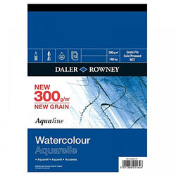 Daler Rowney Aquafine Watercolour 300gsm Gummed Pad A4 - 12 Sheets