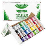 Crayola 588201 Non-Washable Classpack Markers, Broad Point, 16 Classic Colors, 256/Box