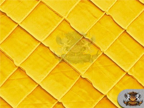 Taffeta Fabric Pintuck 2x2 Diamond 110" Wide Sold By The Yard (YELLOW)