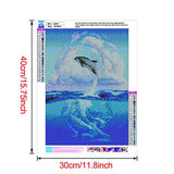WOWDECOR 5D Diamond Painting Kits, Ocean Dolphins Cloud, Full Drill DIY Diamond Art Cross Stitch Paint by Numbers (Dolphin)