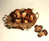 Basket with mushrooms, mushrooms. Dollhouse miniature 1:12