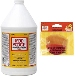 Mod Podge CS11304 Waterbase Sealer, Glue & Decoupage Finish, 128 oz, Matte & Paint Brush Applicator, 24960 2.25-Inch
