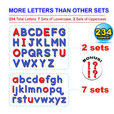 Inspired Thinkers 240 Pcs Magnetic Letters Set - Classroom Educational Alphabet Magnets Kit, Movable Foam Lowercase and Uppercase ABC with Writing Board and Eraser, for Kids Ages 4 5 6 7 8 9 10 11 12