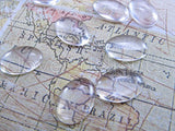 50 CleverDelights Glass Oval Cabochons - 13x18mm - Clear Magnifying Cabs - For Cameo Pendants,