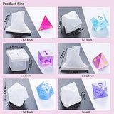 Juanya 19 Styles Silicone Resin Casting Molds Resin Dice Molds, Polyhedral Game Dice Molds Multi-spec Digital Letter 3D Silicone Molds, Epoxy Resin Dice Molds for DIY Table Games