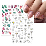 JMEOWIO 10 Sheets Spring Flower Nail Art Stickers Decals Self-Adhesive Pegatinas Uñas Colorful Summer Floral Nail Supplies Nail Art Design Decoration Accessories