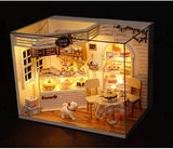 MAGQOO 3D Wooden Miniature Dollhouse Kits DIY Dollhouse Kits with Furniture,1:24 DIY House Kits Creative Room DIY Toys Building Kits Dust Proof Included (Cake Diary)