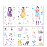 36 Sheets Cute Girl Aesthetic Stickers for Journaling ,Small Paper Crafting Supplies Vintage Scrapbook Kit Planner Stickers for DIY Scrapbooking Embellishments & Decorations