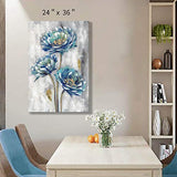 Abstract Floral Canvas Wall Art: Flower Artwork Hand Painted Picture Painting for Bedroom (36'' x 24'' x 1 Panel)