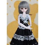 HGFDSA 1/4 Scale Girl Dolls Clothes Black and White Lace Skirt Princess Dress for 1/4 Ball Jointed Doll Exquisite and Beautiful BJD Doll Accessories