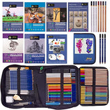 Jaking Creart Master 85 PC Drawing Set Sketch Kit,Pro Art Suppies|7 Type Watercolor,Drawing,Coloring,Sketch and DIY Paper|Tutorial|Quality Drawing-Colored,Watersoluble,Metallic,Pastel Pencil|RPET Case