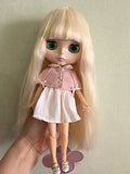 Fortune Days Cute Pink Bowknot Cloak + White Dress for 1/6 12" Blythe Doll or ICY Doll Best Gift