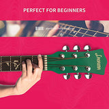 LAGRIMA LGA-430 Full Size 40 inch Beginner Cutaway Acoustic Guitar Set,Starter Guitar Kit with Case, Tuner, Strap, Picks, Strings, Capo for Beginners/Adults,Matte Green