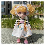 Camplab ·CAMPLAB· 1/8 16CM Bjd Doll 13 Movable Joints DIY Dress Up Cartoon Comic Eye with Clothes Window Mini Scene Decoration Crafts Cute Toys Dolls (Color : White, Size : Doll and Clothes)