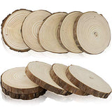 CEWOR 5pcs 4.7"-5.5" Pure Natural Unfinished Wood Slices DIY Handmade Wedding Craft Ornaments