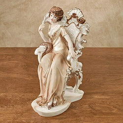 Touch of Class Elegant Sitting Lady Collectible Figurine Cream 5" Wx8 Dx9.5 H
