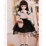 1/4 BJD Doll 42CM /16.5Inch Height Ball Jointed SD Dolls Wig Shoes Clothes Hair Hat Eyes Makeup with Gift Box