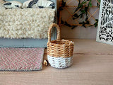 Miniature Shopping Trolley, Basket for Toys. Handmade Dollhouse Nursery 1:8 scale