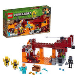 LEGO  21154 Minecraft The Blaze Bridge Building Set with Alex Minifigure, Wither Skeleton Figure, Lava and Blaze Mob Elements, The Nether Micro World Toys for Kids