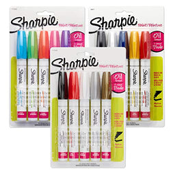 Rock Painting Kit: Sharpie Oil-Based Paint Markers, Medium Point, Assorted Colors, 15-Count