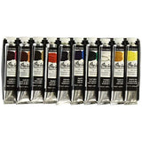 Grumbacher Pre-Tested Oil Paint, 24ml/0.81 oz Tube, 10-Color Set (P1030G)