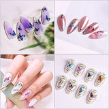 Eseres 10 Sheets Laser Butterfly Nail Stickers 3D Self-Adhesive Butterflies Nail Decals Colorful Laser Stickers for Nails Art Design